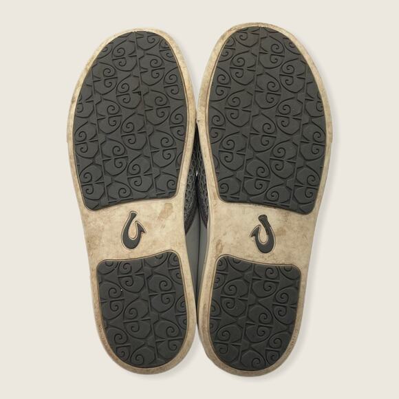 Olukai Pehuea Gray Mesh Fabric & Rubber Slip On Sneaker Flat Loafer 7.5 - Picture 8 of 9